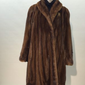 Samuel Fourrures - Mahogany mink coat with patterns - 6961 -