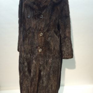 Samuel Fourrures - Manteau de rat musqué brun - 6980 - Vêtements en fourrure