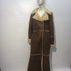 Samuel Fourrures - Manteau de mouton retourné brun long - 7224 - Manteau