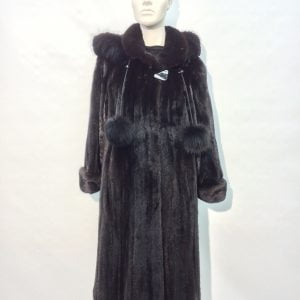 Samuel Fourrures - Manteau de vison femelle ranch et capuchon détachable - 7353 -