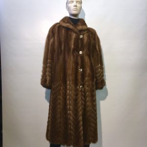 Samuel Fourrures - MANTEAU DE VISON DEMI-BUFF EN CHEVRON - 7543 - Robe