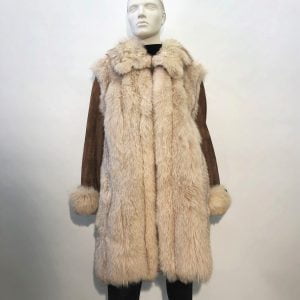Samuel Fourrures - Blush fox coat and tant leather - 7974 -