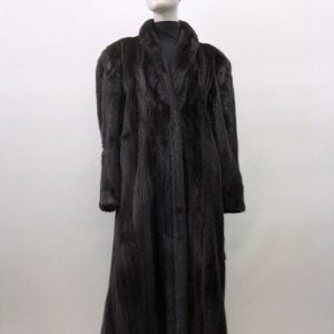 Samuel Fourrures - Manteau de vison femelle dark ranch - 7325 - Double fermeture standard