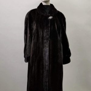 Samuel Fourrures - Dark ranch mink coat, elongated skins- 8161 - Fur