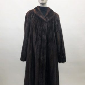 Samuel Fourrures - Manteau 7/8 vison femelle naturel demi sang - 8266 - Conception de costumes