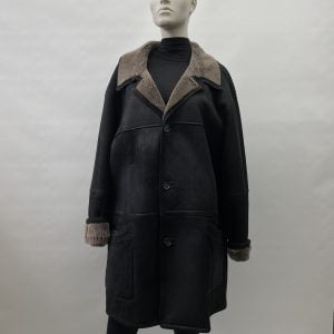 3/4 black shearling coat - 8324