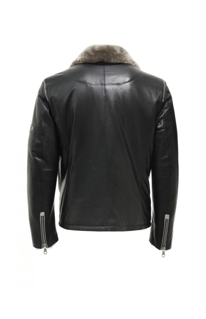 blouson cuir pascal labelle noir dos