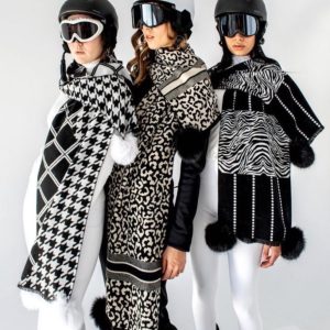 foulard à vagues 2 tons et pompons