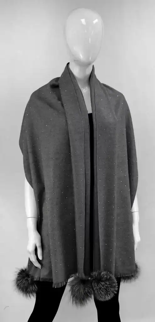 oashmina gris avec brillant