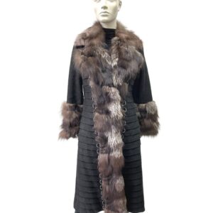 Destroy leather and silver fox coat - 991597