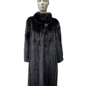 Long-haired black mink coat - 991605