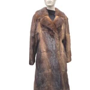 Brown dyed muskrat coat - 991664