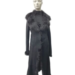 Black toscana reverse lambskin coat - 992389