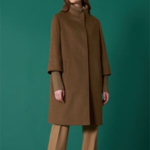wool coat trimmed with rib knit by cinzia rocca