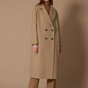 manteau de laine garni de tricot côte de cinzia rocca