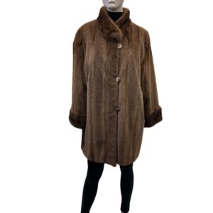 long-haired shaved pastel mink coat 8467