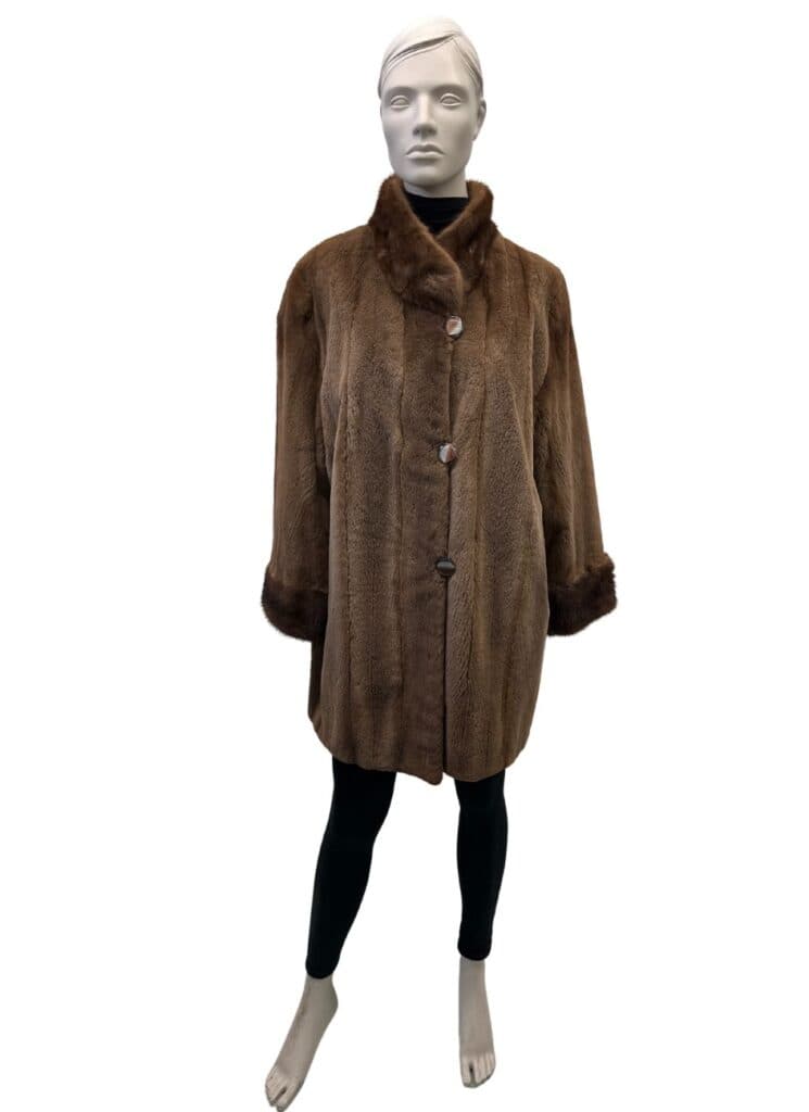 long-haired shaved pastel mink coat 8467