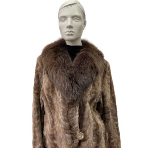 manteau de vison lavande rasé avec fleurs 991679