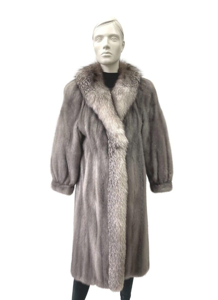manteau de vison lavande rasé avec fleurs 991679