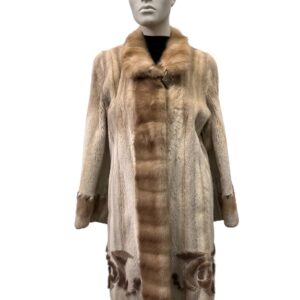 manteau de vison lavande rasé avec fleurs 991679