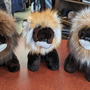 toutou lion en fourrure recyclée