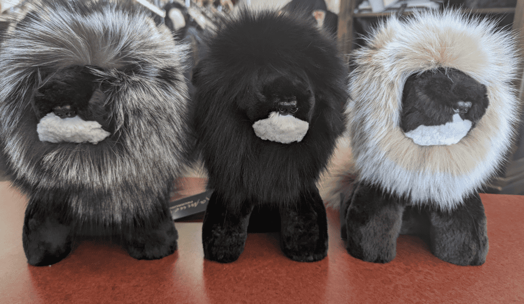 toutou lion en fourrure recyclée