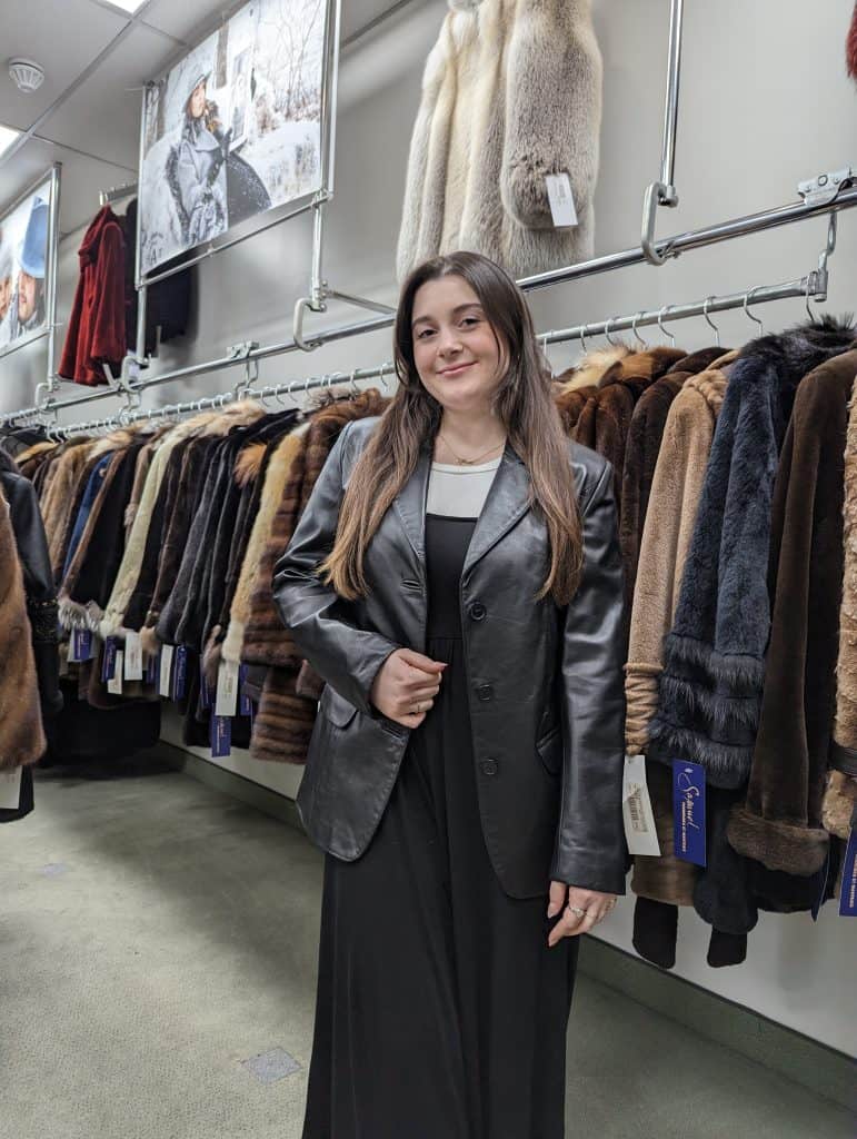 blazer en cuir noir
