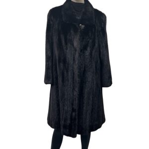mahogany mink coat with hood 8527