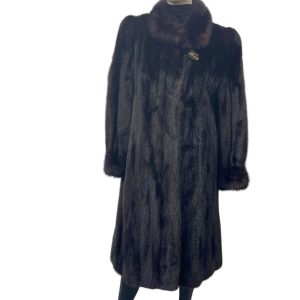 mahogany mink coat with hood 8527