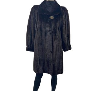 mahogany mink coat with hood 8527