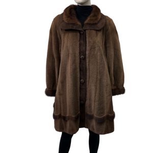 mahogany mink coat with hood 8527