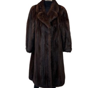 mahogany mink coat with hood 8527