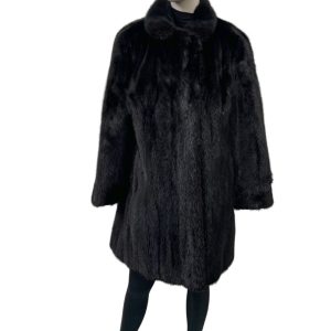 mahogany mink coat with hood 8527