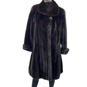 mahogany mink coat with hood 8527