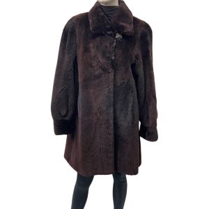 mahogany mink coat with hood 8527