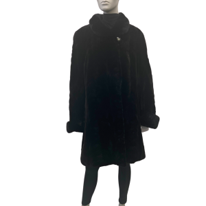 brown shaved mink paw coat 8535