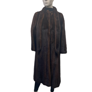 ranch mink coat with collar tie 8541