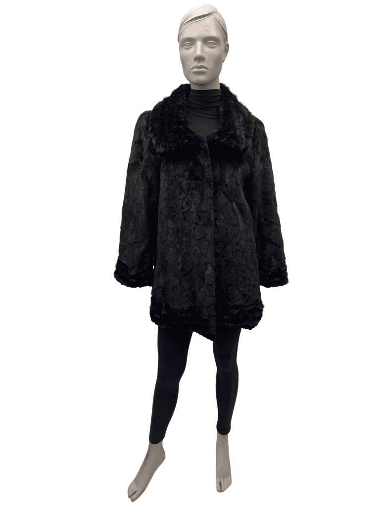 brown shaved mink oval jacket 8582