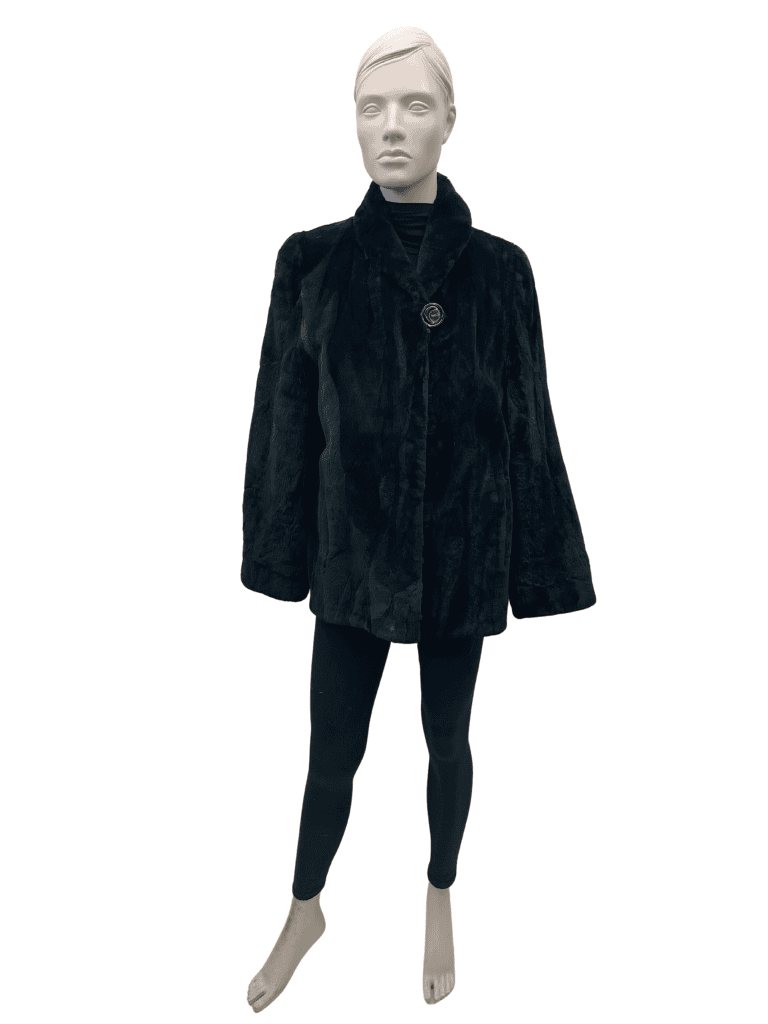 jacket de castor rasé vert foncé 8583