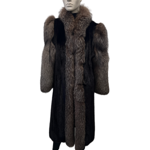 black mink and silver fox coat 8587