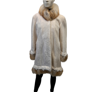 shaved beaver coat with lynx collar 8603