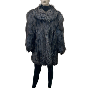 navy dyed silver fox coat 8628