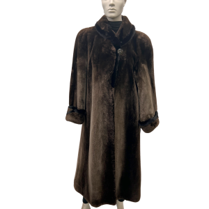 navy dyed silver fox coat 8628