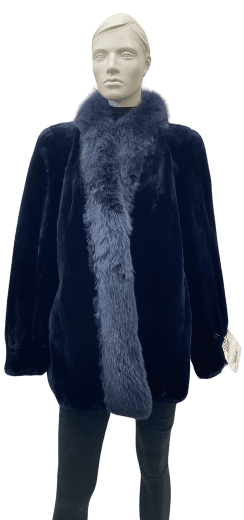 manteau de loutre rasée teint navy toxedo 8684