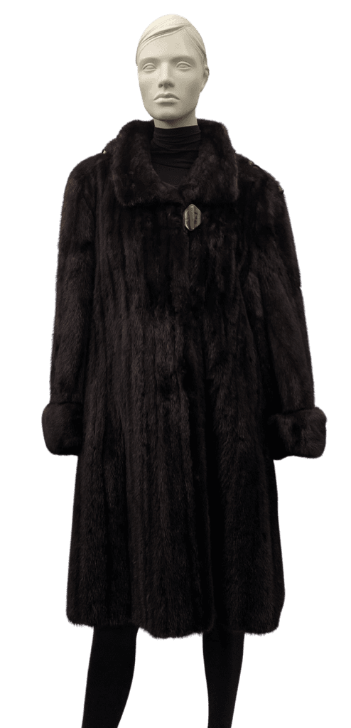 manteau de vison mahogany et capuchon détachable 8715