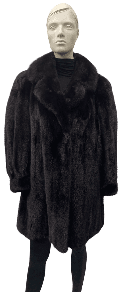 manteau de vison acajou et capuchon détachable 8739
